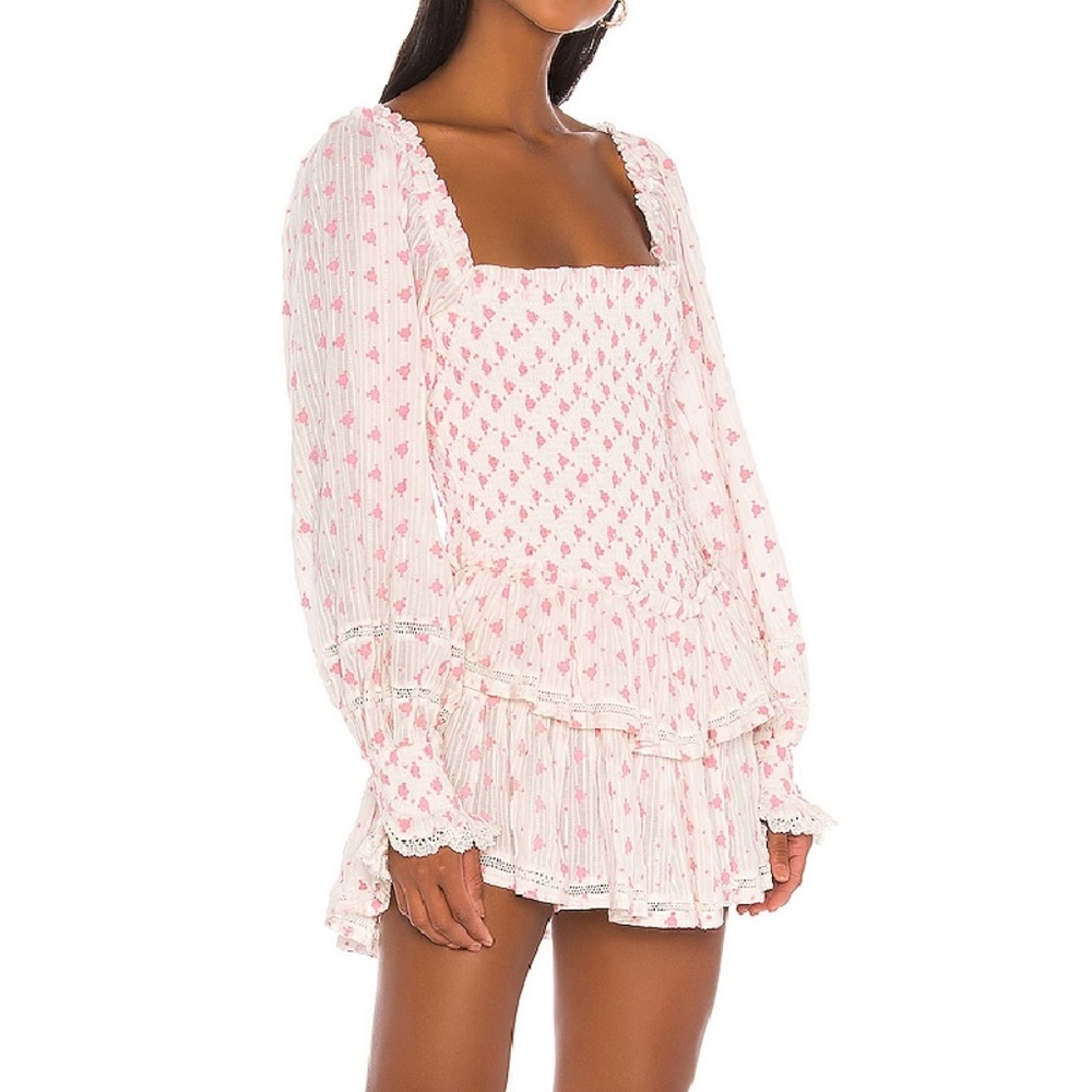 Raelynn Dress  LoveShackFancy Pebble Pink Mini Dress